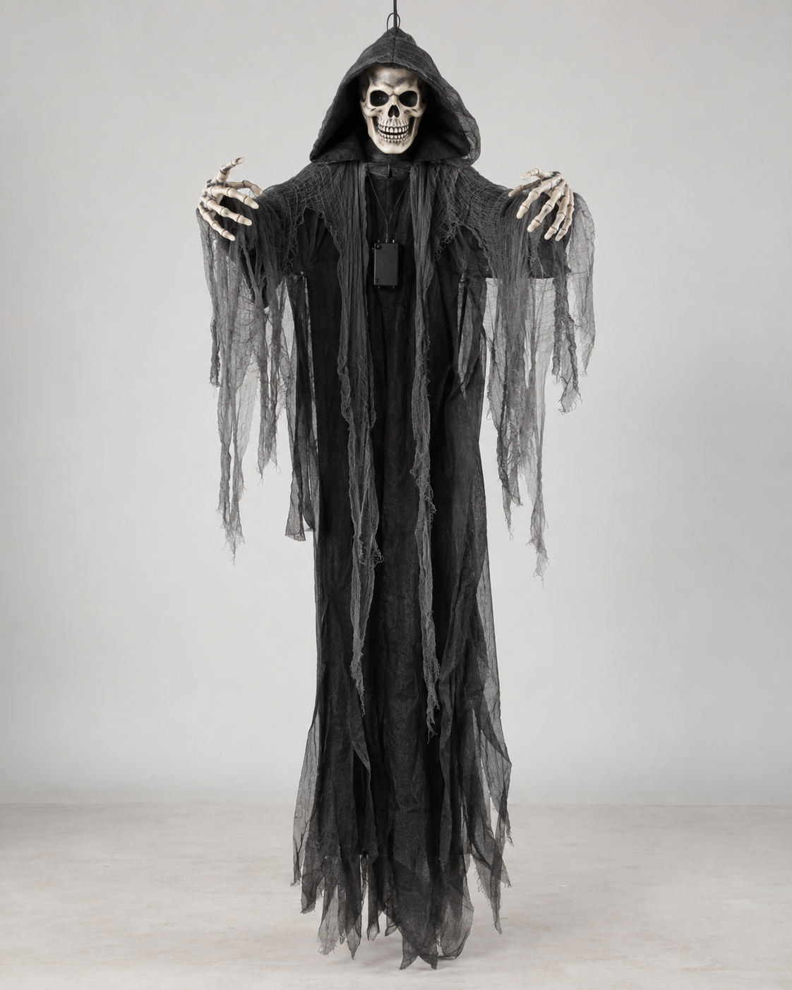 Hanging reaper Halloween decoration in a studio catalogue photograph
